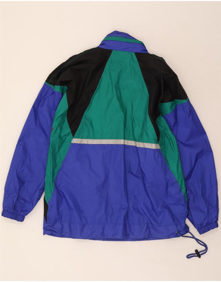MARCEL CLAIR Mens Pullover Rain Jacket UK 38 Medium Blue Colourblock Vintage Marcel Clair and Second-Hand Marcel Clair from Messina Hembry 