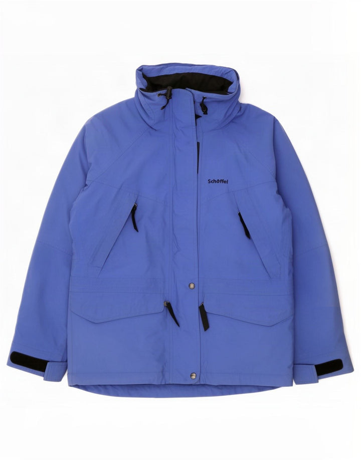 Giacca antipioggia oversize con cappuccio da donna Schoffel UK 12 blu medio in poliammide