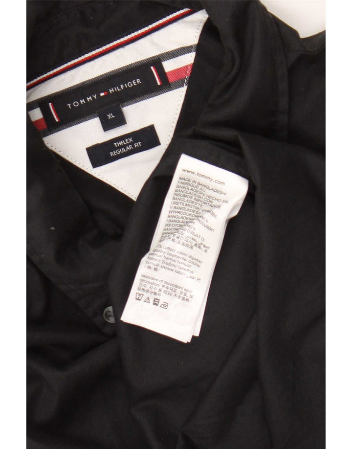 Camicia da uomo Regular Fit Tommy Hilfiger XL in cotone nero