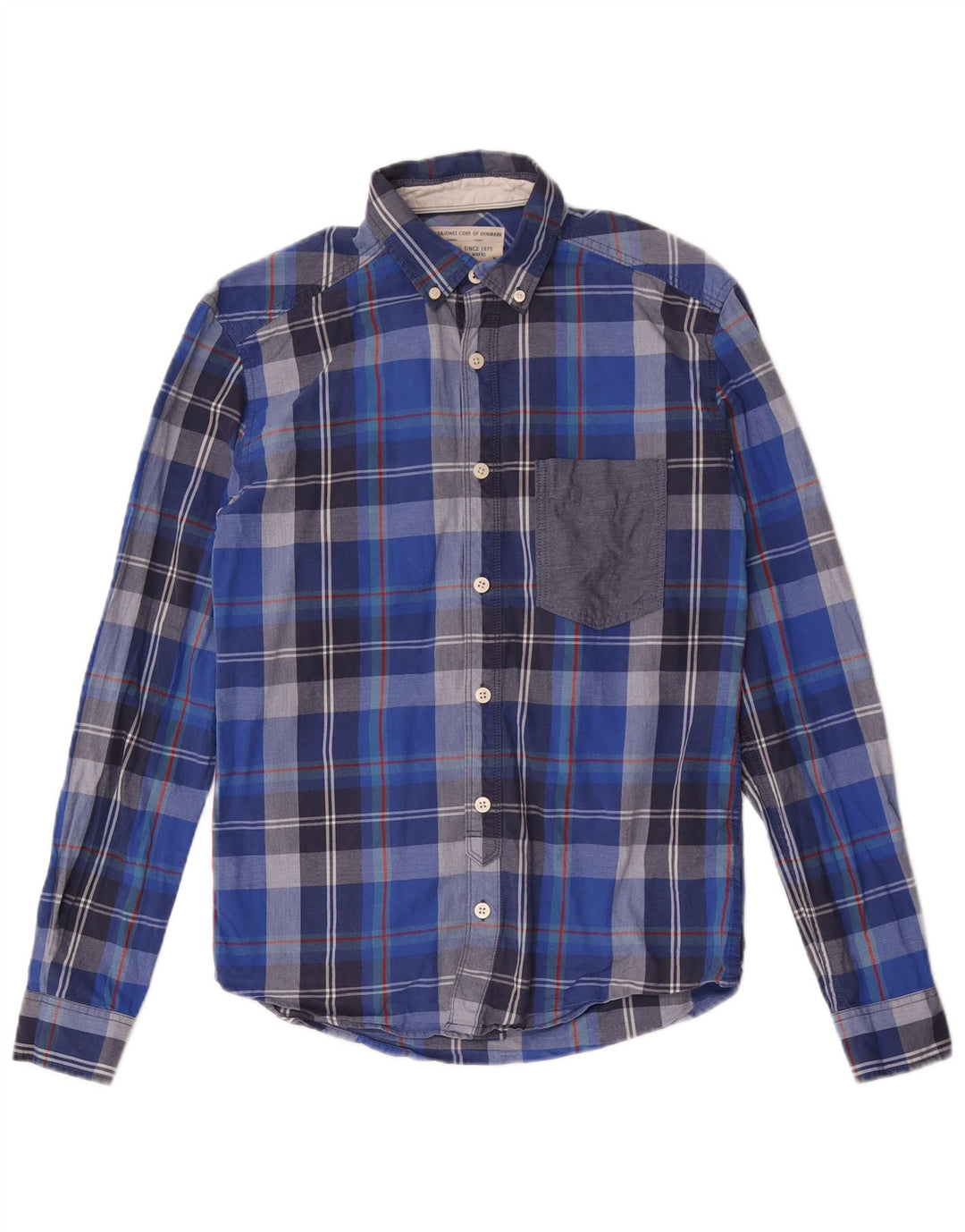 Camicia in flanella da bambino Jack & Jones 11-12 anni in cotone a quadri blu