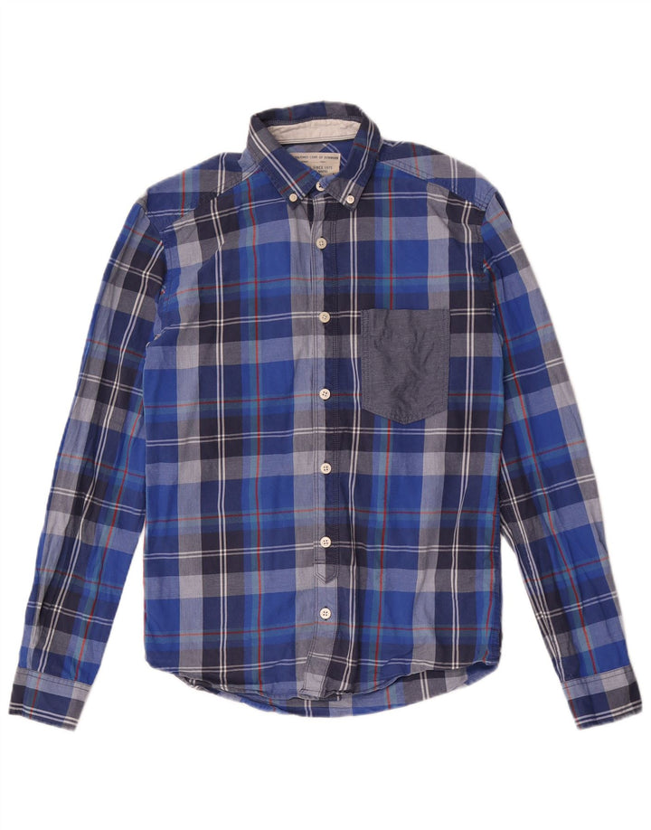 Camicia in flanella da bambino Jack & Jones 11-12 anni in cotone a quadri blu