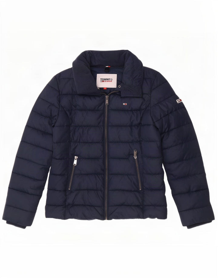 Giacca imbottita da donna Tommy Hilfiger UK 14 poliestere medio blu navy