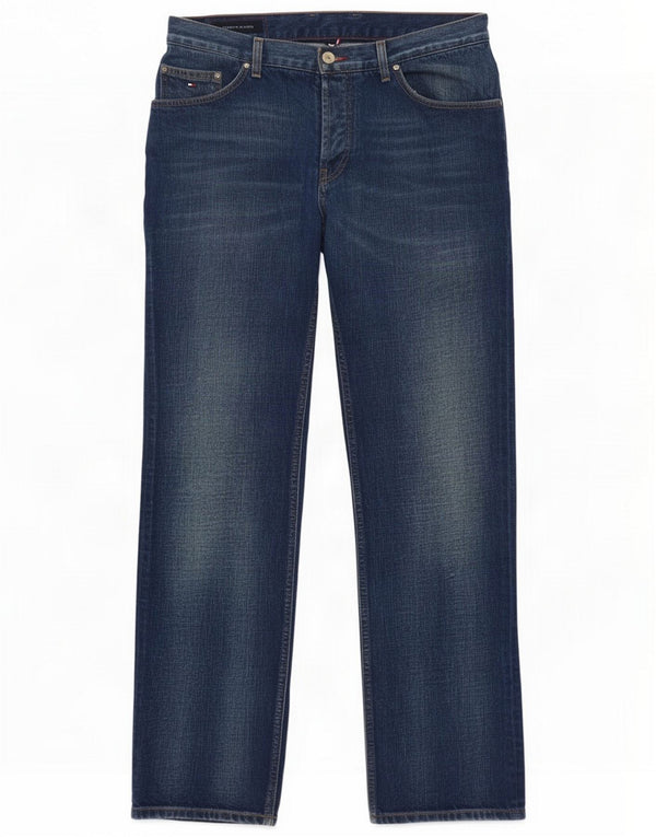 Tommy Hilfiger Jeans dritti da uomo W34 L30 Blu Cotone