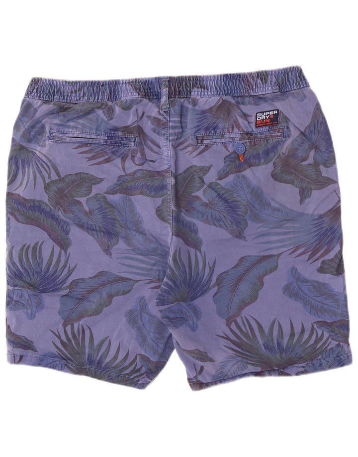 Pantaloncini casual da uomo con motivo astratto Superdry Large W36 Blu navy floreale