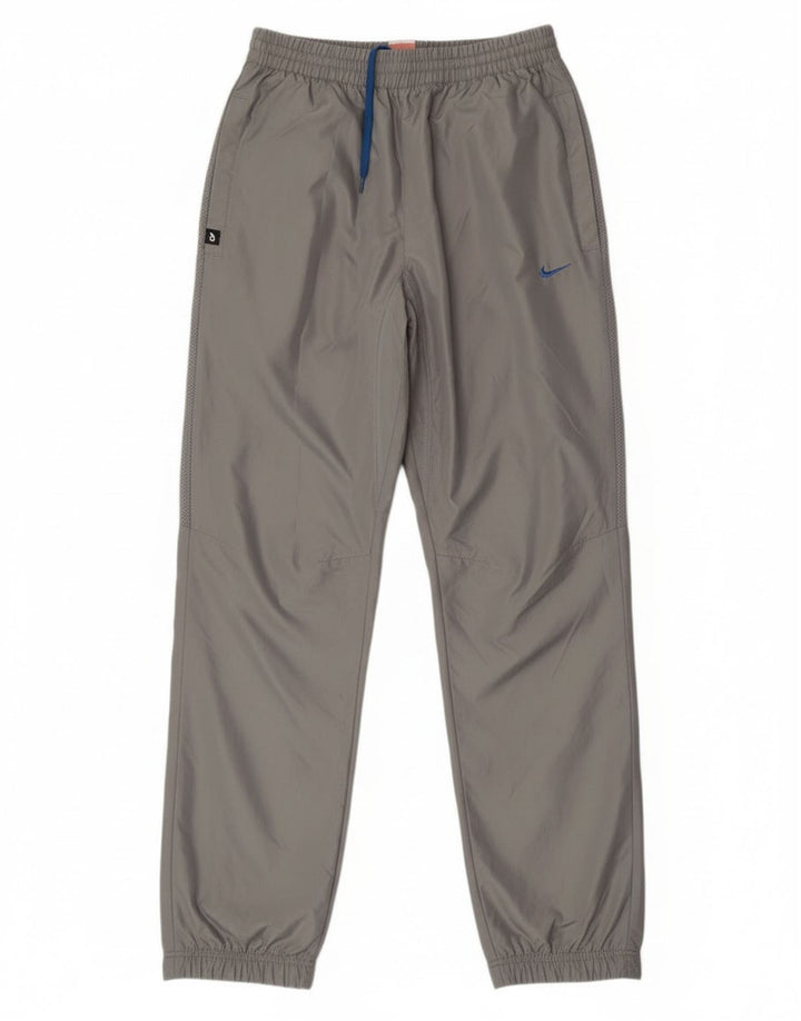 Pantaloni da tuta con grafica Nike da uomo, pantaloni da jogging, piccoli, in poliestere grigio