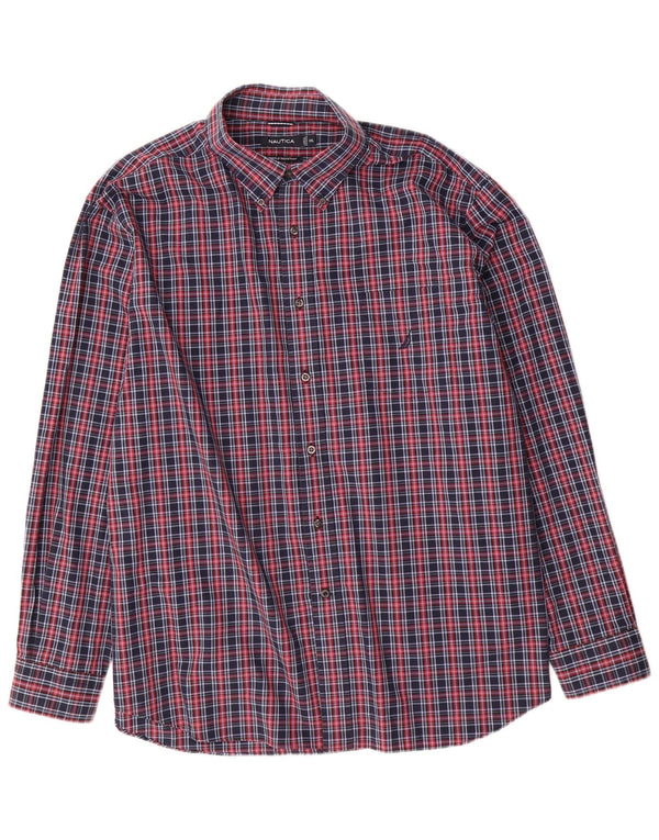 Camicia da uomo Nautica 2XL in cotone a quadri blu navy