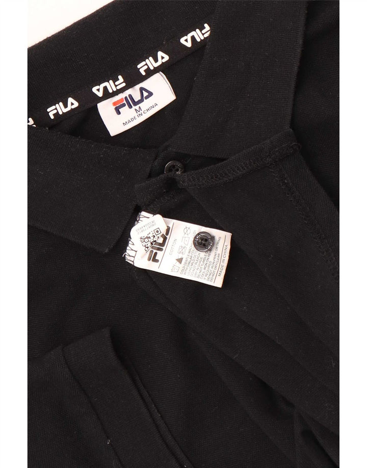 Polo da uomo Fila in cotone nero medio