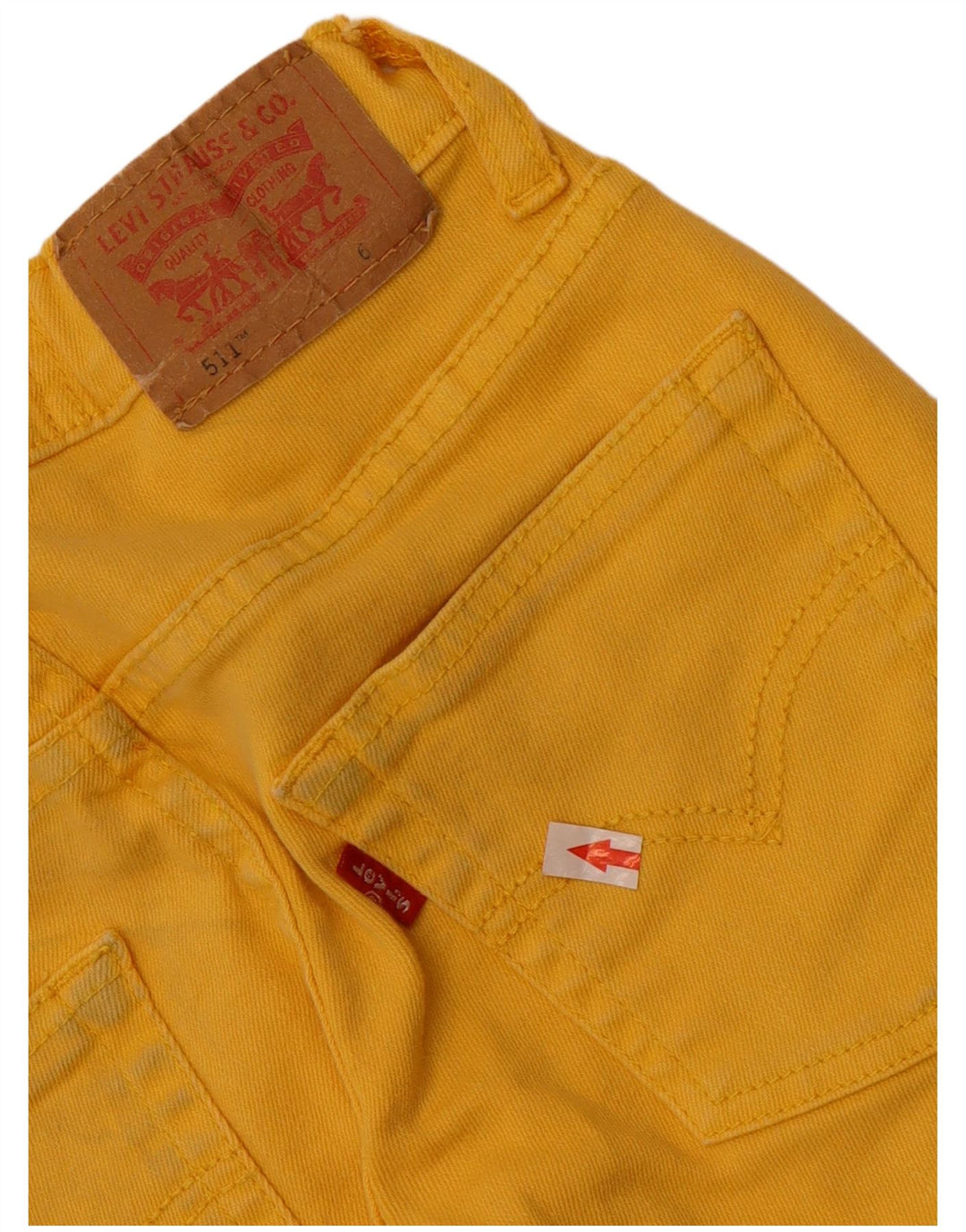 Levi's Boys 511 Slim Jeans 5-6 anni W22 L21 Cotone giallo