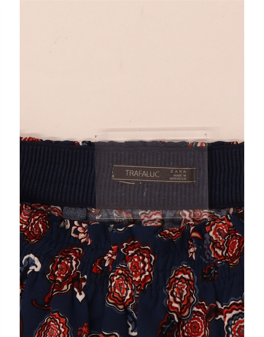 Minigonna da donna Zara media W28 blu navy floreale