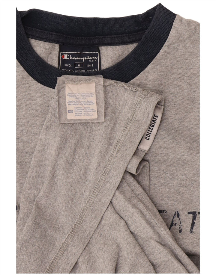T-shirt grafica da uomo Champion Top in cotone grigio medio
