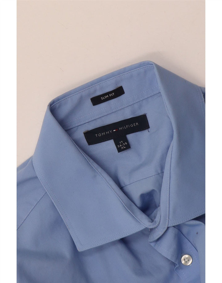 Camicia slim fit da uomo Tommy Hilfiger taglia 17 XL blu