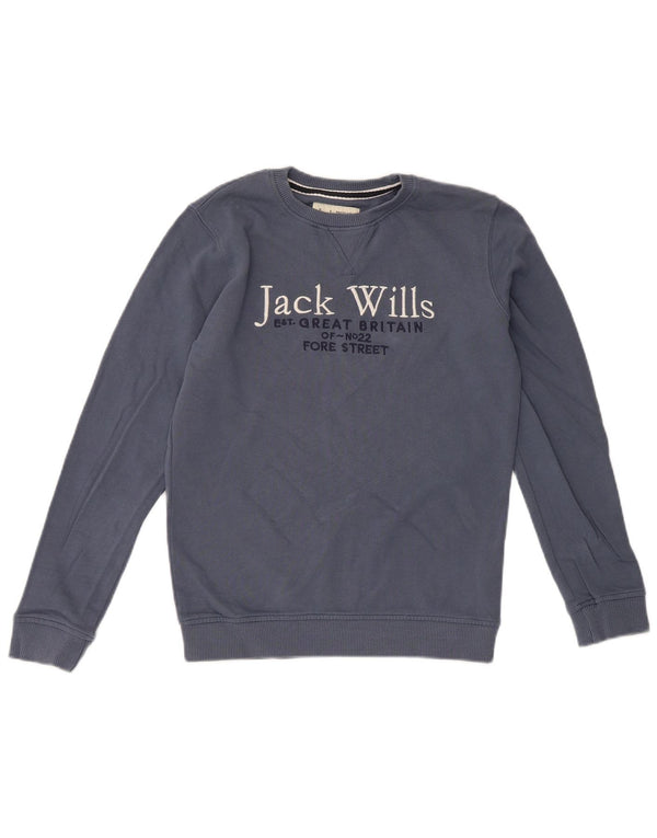 Felpa con vestibilità regolare grafica Jack Wills per ragazzi 10-11 anni blu
