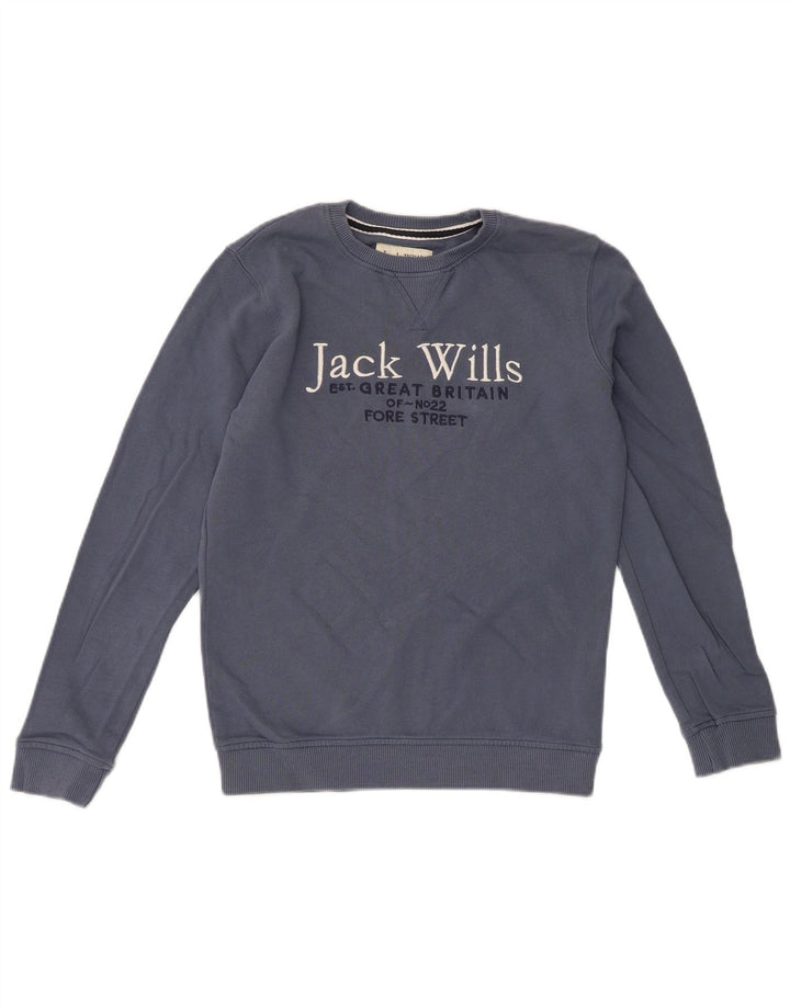 Felpa con vestibilità regolare grafica Jack Wills per ragazzi 10-11 anni blu