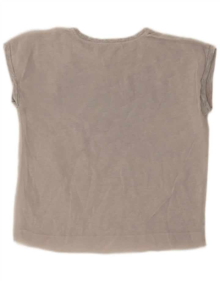 T-shirt grafica da donna Zara Top UK 10 piccola grigia in poliestere