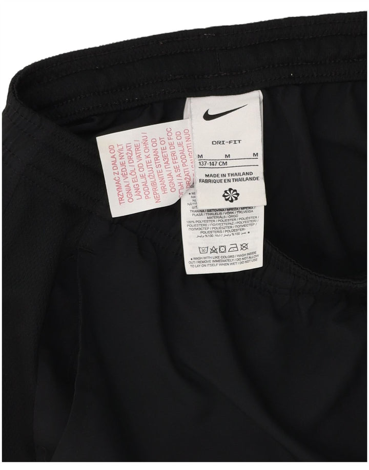 NIKE Boys Dri Fit Graphic Sport Shorts 10-11 Years Medium Black Polyester