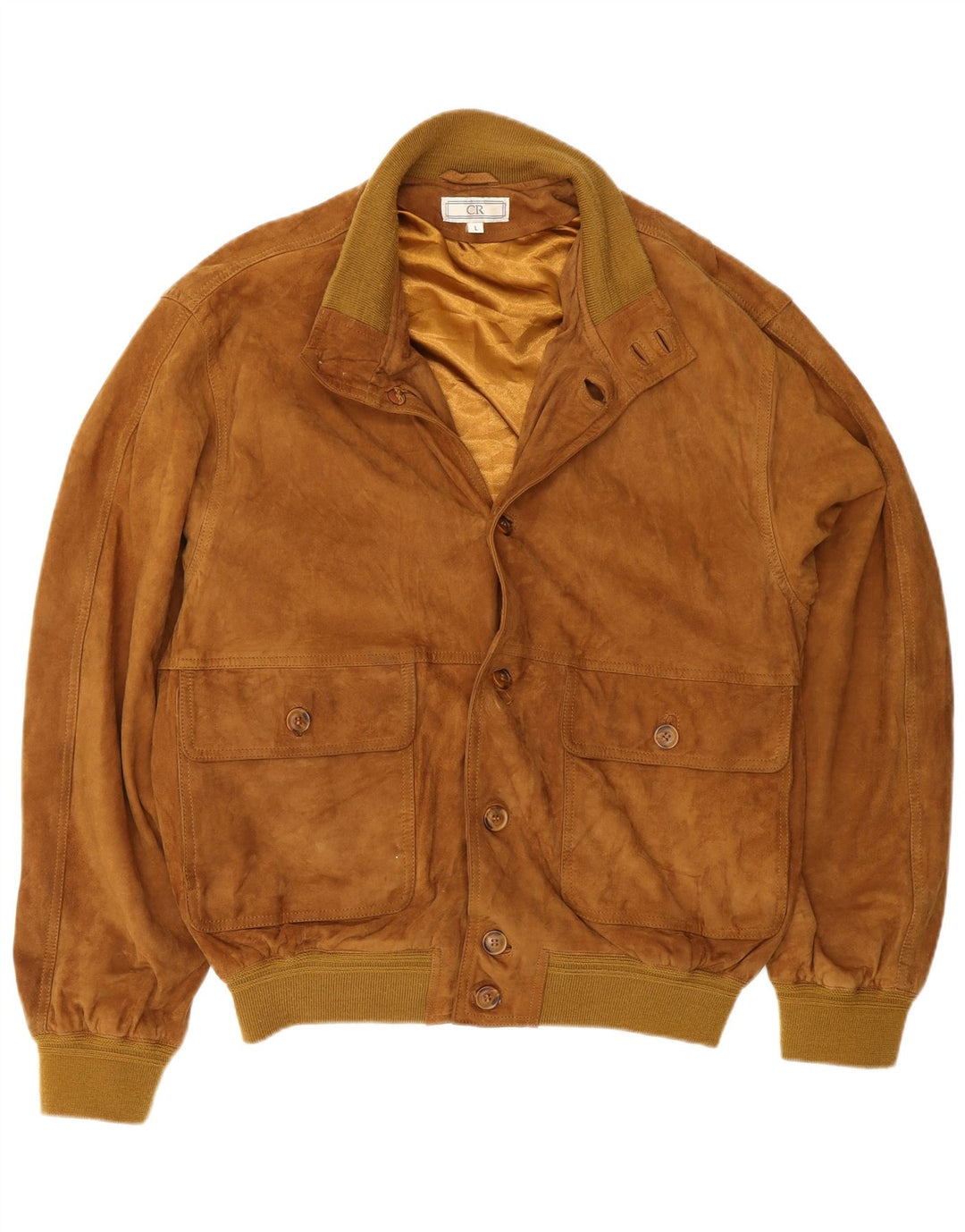 Giacca vintage in pelle scamosciata da uomo UK 40 grande in pelle marrone