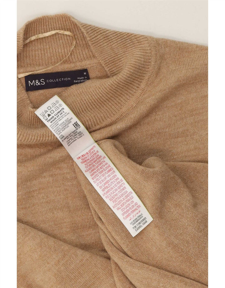 Maglione maglione a collo alto da donna Marks & Spencer UK 14 Beige medio