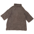 Maglione ZARA da donna oversize con collo alto e maniche a 3/4 UK 10 piccolo grigio