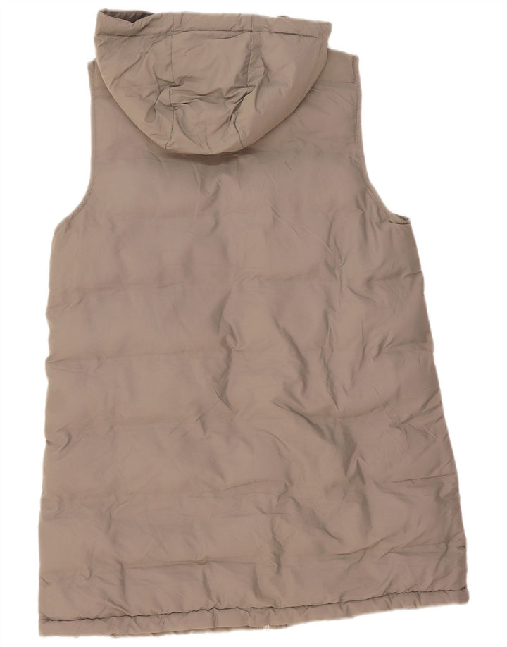 Cappotto imbottito senza maniche con cappuccio da donna Zara UK 16 grande poliestere grigio