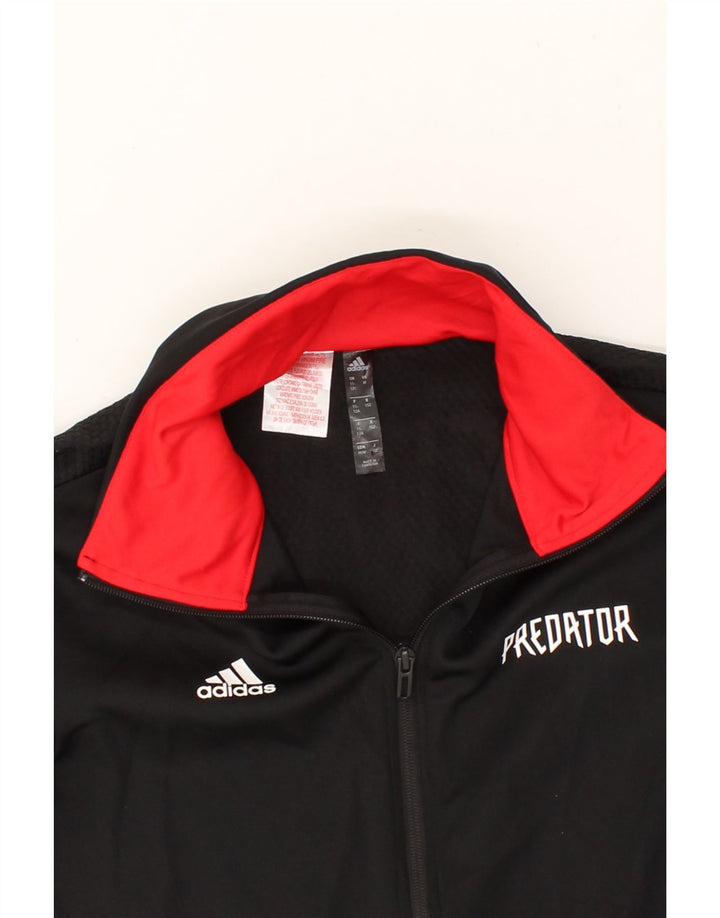 ADIDAS Boys Graphic Tracksuit Top Jacket 11-12 Years Black Polyester Vintage Adidas and Second-Hand Adidas from Messina Hembry 