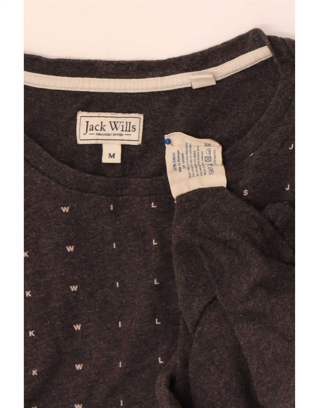 T-shirt grafica da uomo Jack Wills Top in cotone maculato grigio medio