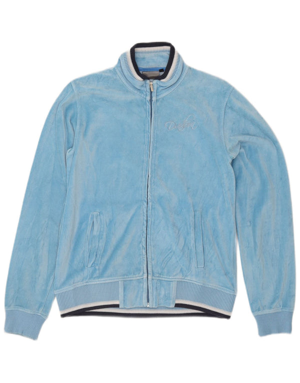 Giacca da ginnastica da donna in velluto Diadora UK 10 piccola in cotone blu