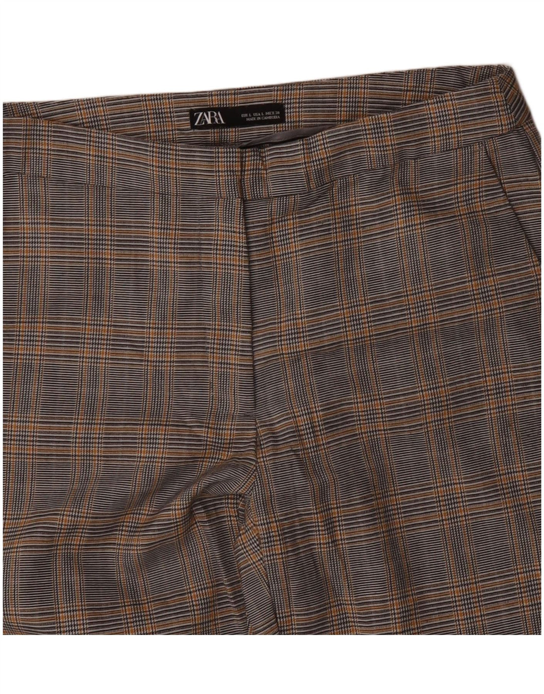 Pantaloni Chino Dritti Da Donna ZARA Grandi W30 L26 Pied De Poule Grigi