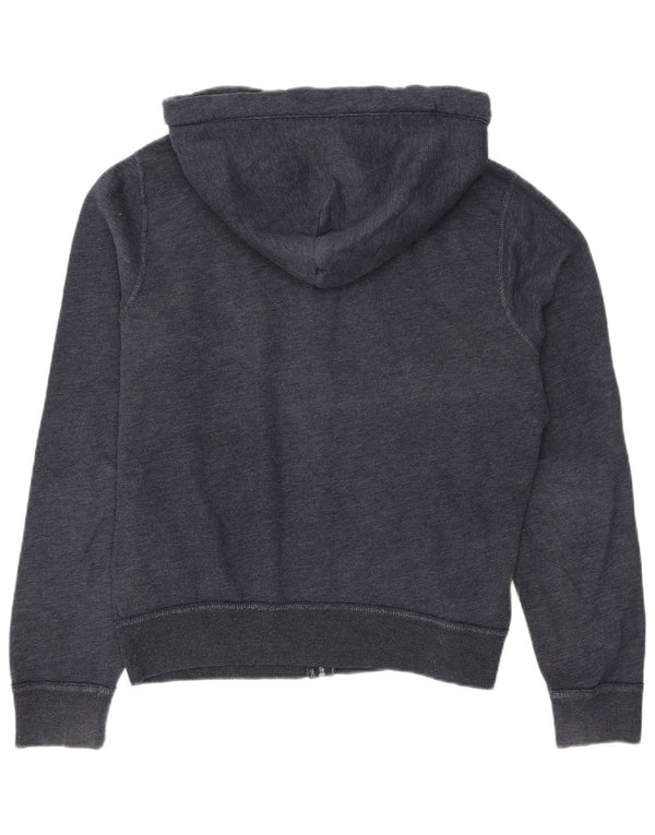 Maglione con cappuccio e zip grafica da uomo Hollister Large in cotone blu navy