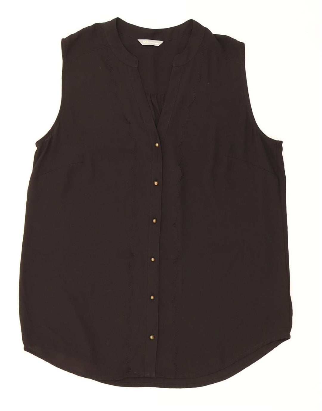 MARKS & SPENCER Camicetta senza maniche da donna UK 14 Large Nera