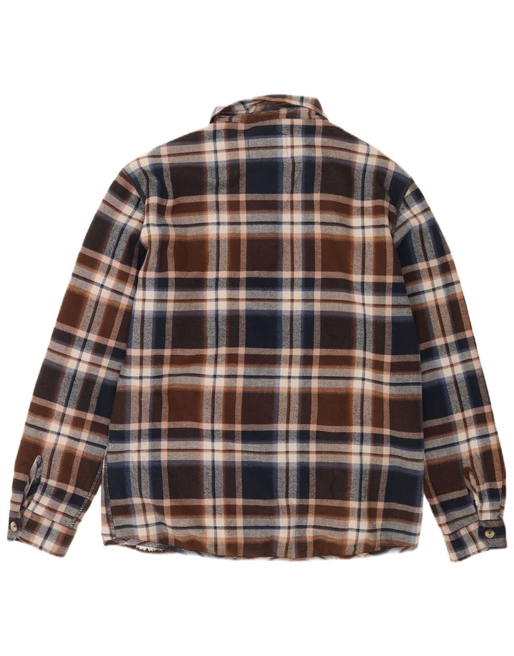 Carrera Camicia da uomo in flanella da boscaiolo a quadri marrone medio