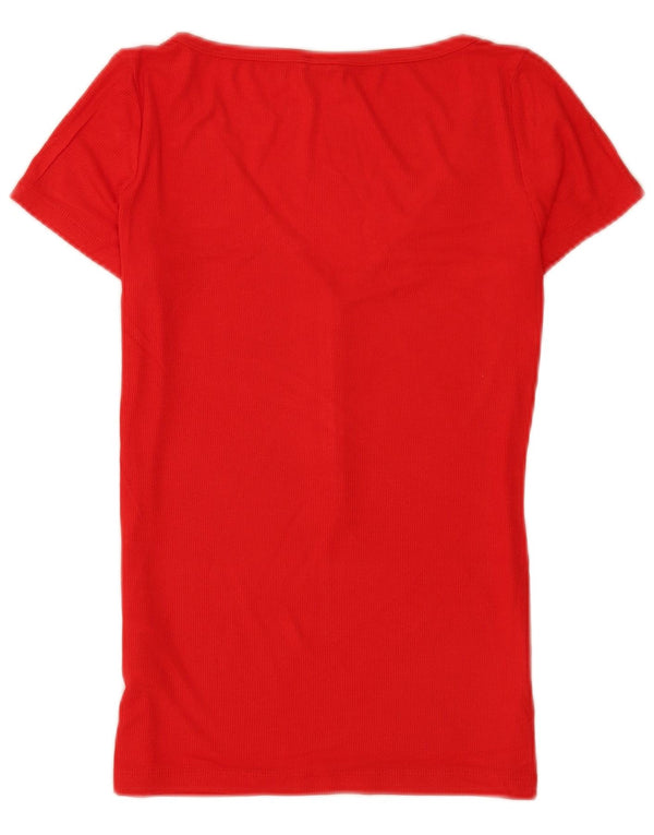 Maglietta da donna Guess Top UK 8 Small Rayon rosso