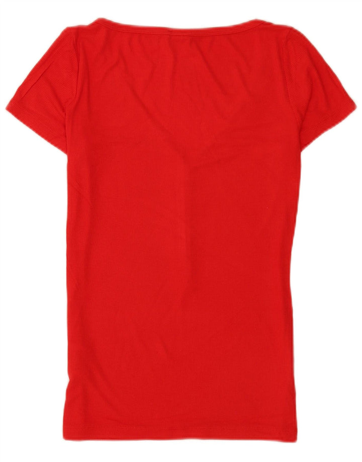 Maglietta da donna Guess Top UK 8 Small Rayon rosso