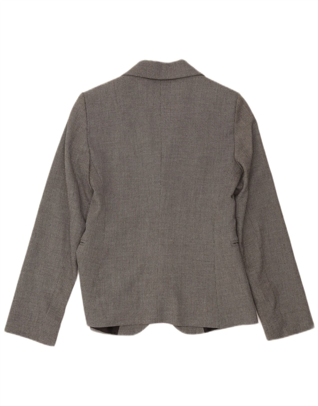 Giacca blazer da donna a 1 bottone Benetton UK 8 piccolo poliestere maculato grigio