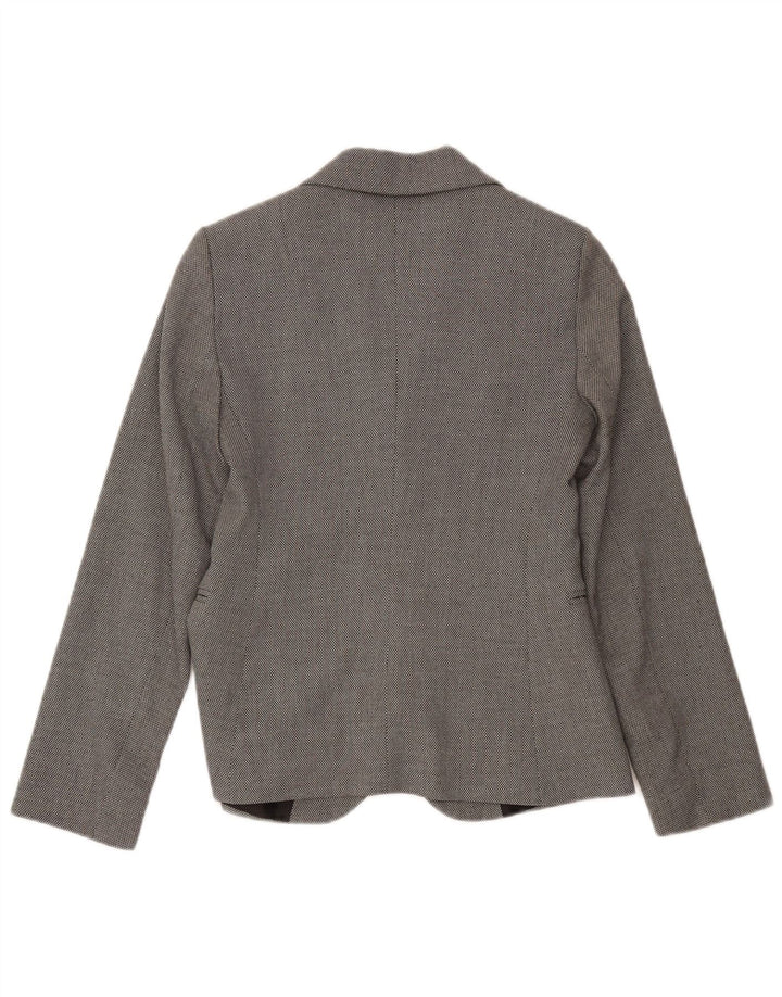 Giacca blazer da donna a 1 bottone Benetton UK 8 piccolo poliestere maculato grigio