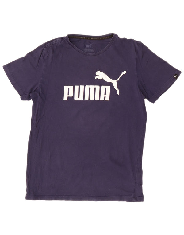 Maglietta grafica Puma da ragazzo, 15-16 anni, in cotone blu navy