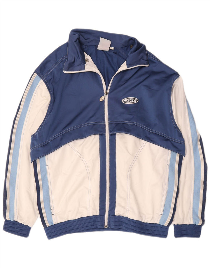 Giacca da tuta da uomo Lotto grande in poliestere color block blu navy