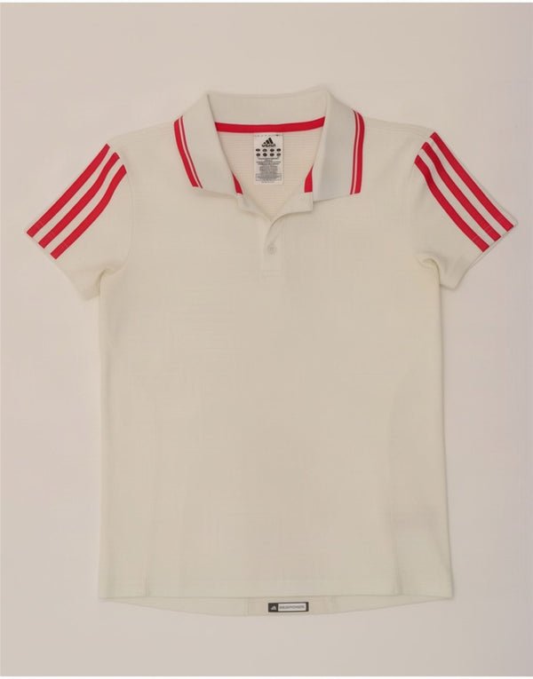 Polo Adidas da donna UK 14 Medium White Colourblock in poliestere