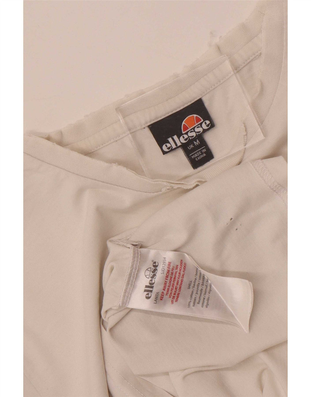 T-shirt grafica da uomo Ellesse Top in cotone color block bianco medio