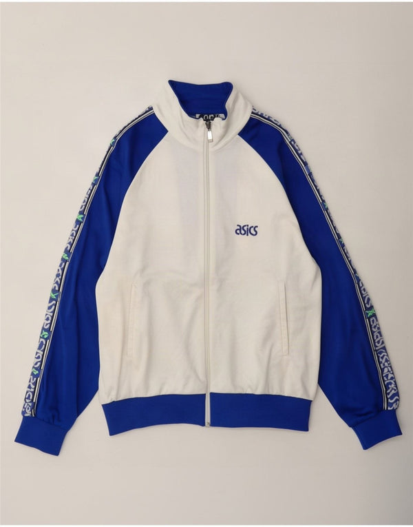 Giacca da tuta da uomo Asics Loose Fit IT 44 XS White Colourblock Retro