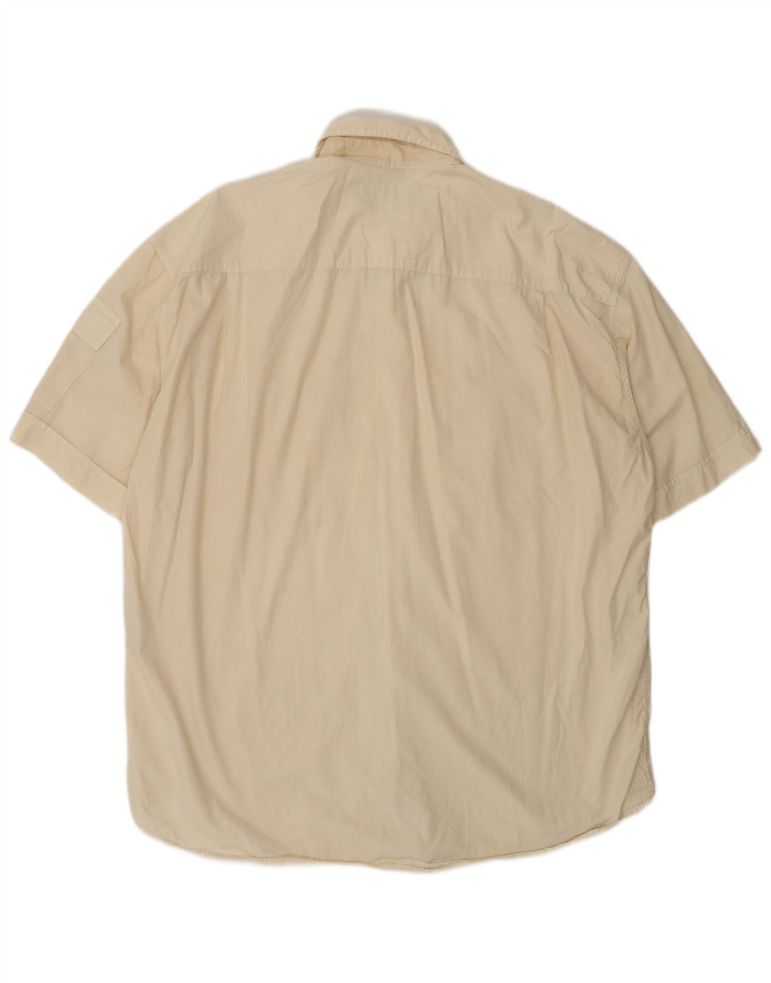 Camicia a maniche corte da uomo Wampum XL in cotone bianco sporco