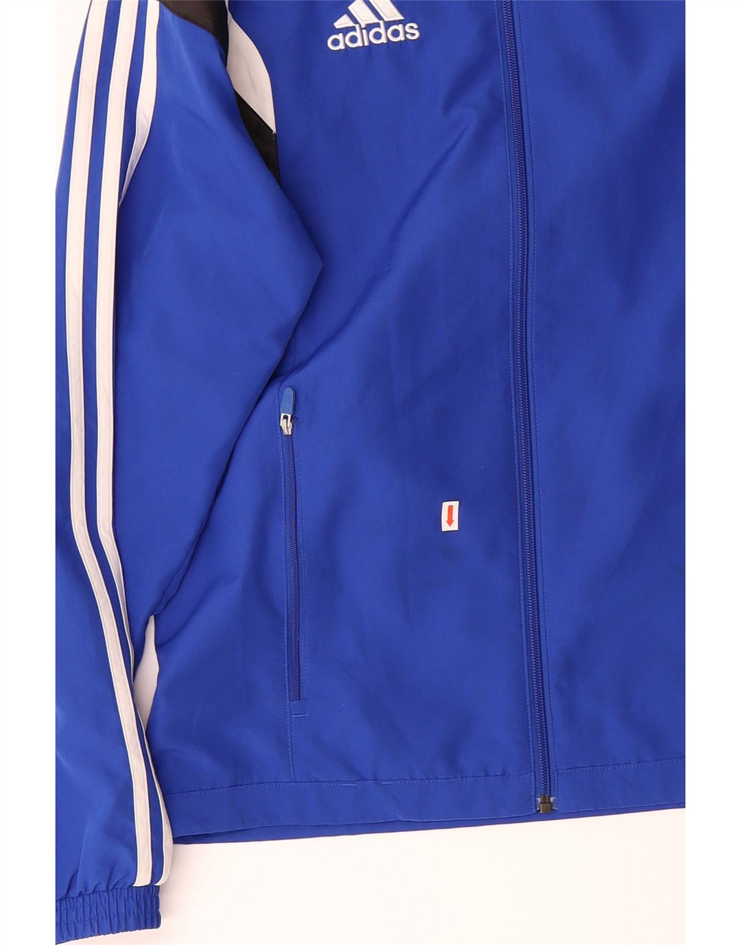ADIDAS Mens Tracksuit Top Jacket Small Blue Colourblock Vintage Adidas and Second-Hand Adidas from Messina Hembry 