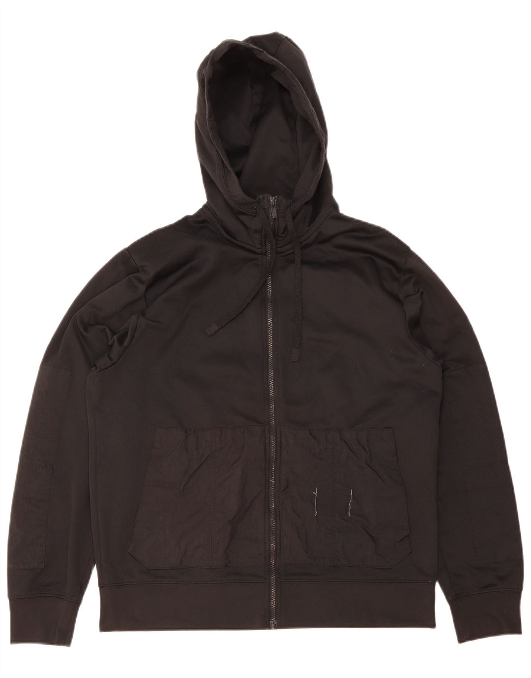 Felpa con cappuccio e zip Nike Dri Fit da uomo in poliestere nero medio