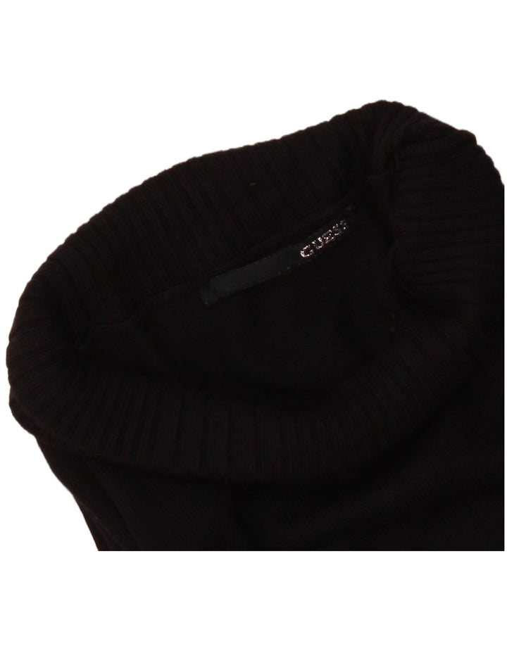 Maglione maglione con collo alto grafico da donna Guess UK 8 piccolo nero