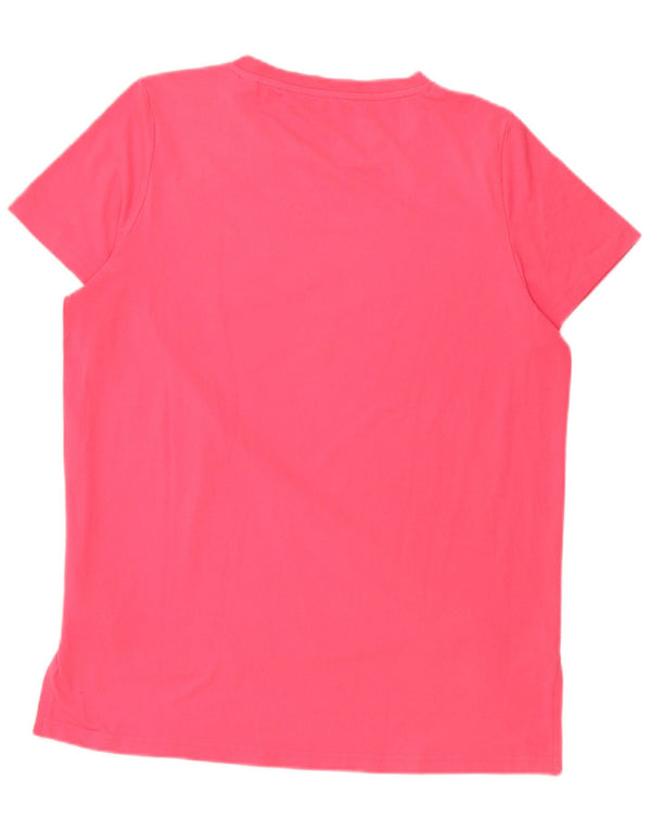 T-shirt grafica da donna Adidas Top UK 12/14 poliestere rosa medio