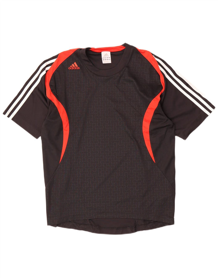 T-shirt da uomo Adidas Top Small nera in poliestere color block