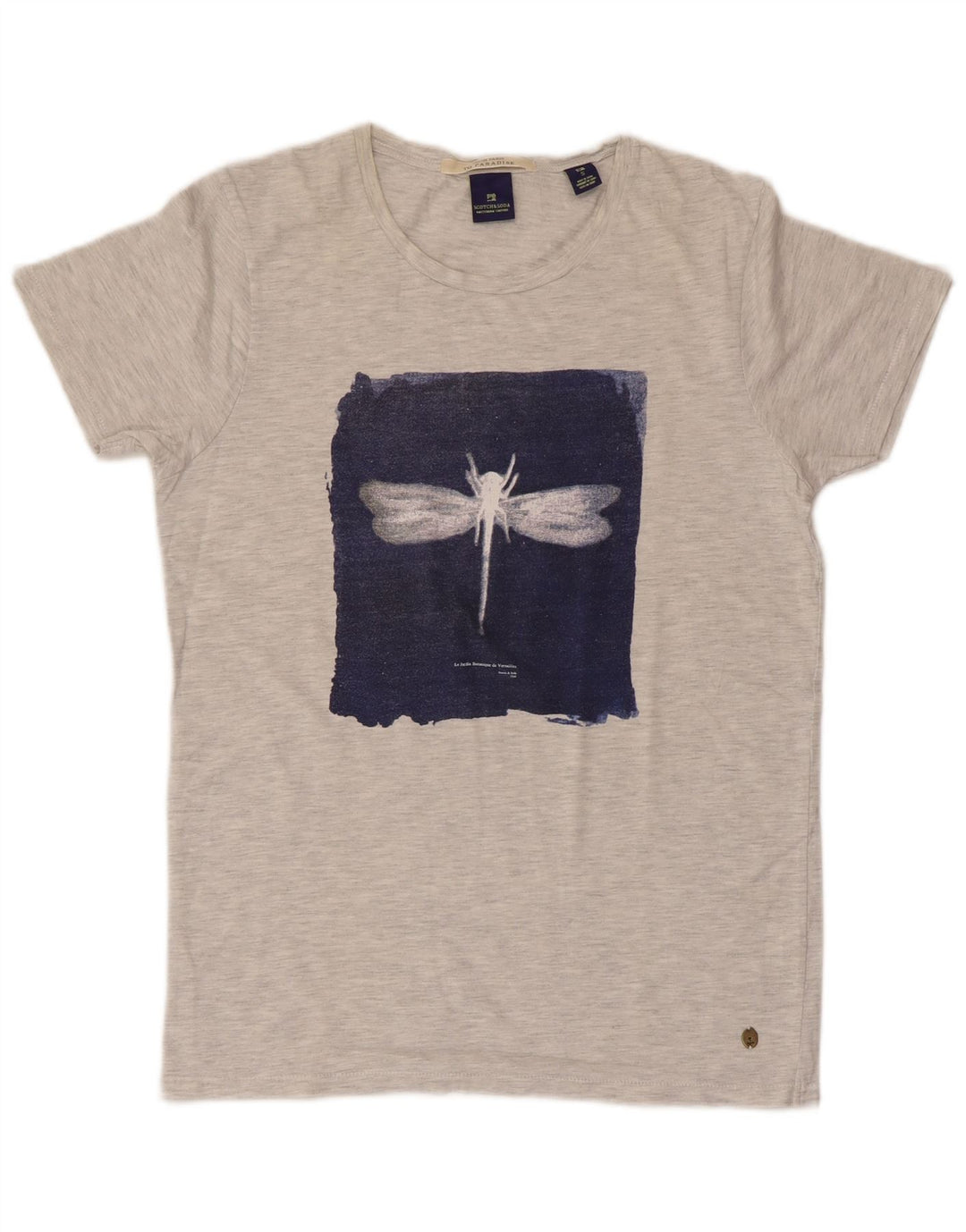 T-shirt grafica da uomo SCOTCH & SODA Top piccola in cotone grigio