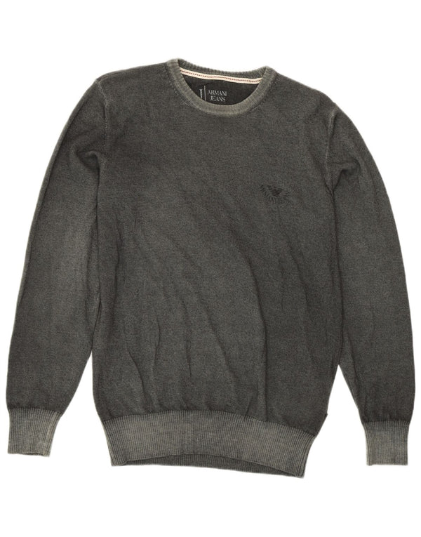 Armani Uomo Maglione Girocollo Maglione Verde Medio Lana Vergine