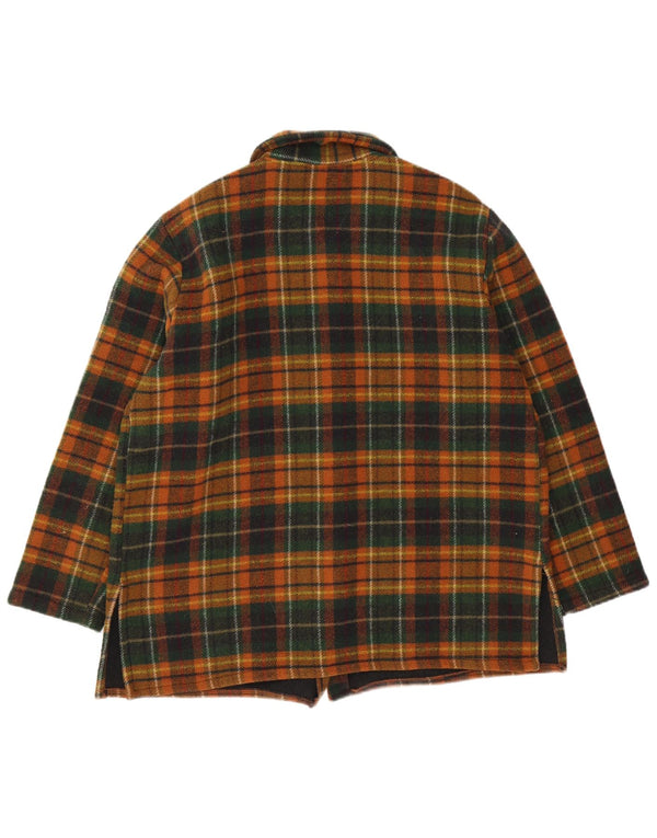Giacca da donna vintage UK 14 grande plaid verde
