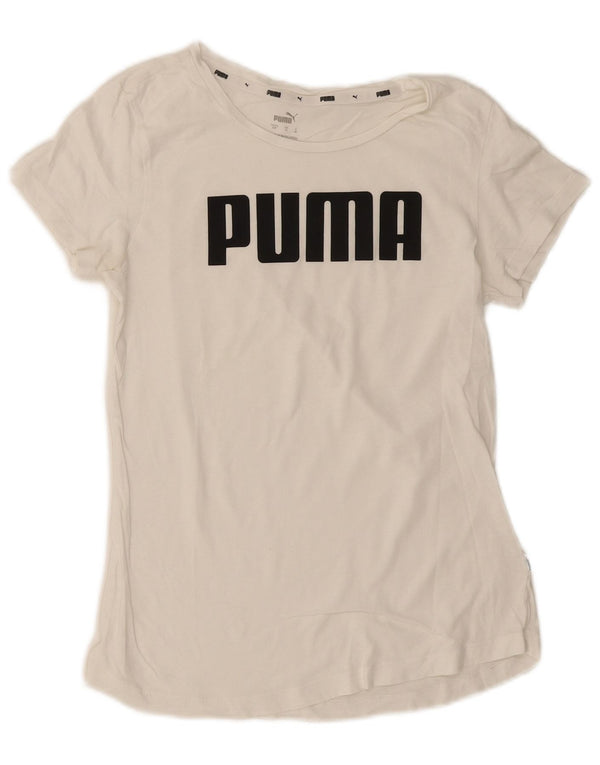 T-shirt grafica da donna Puma UK 10 piccola bianca