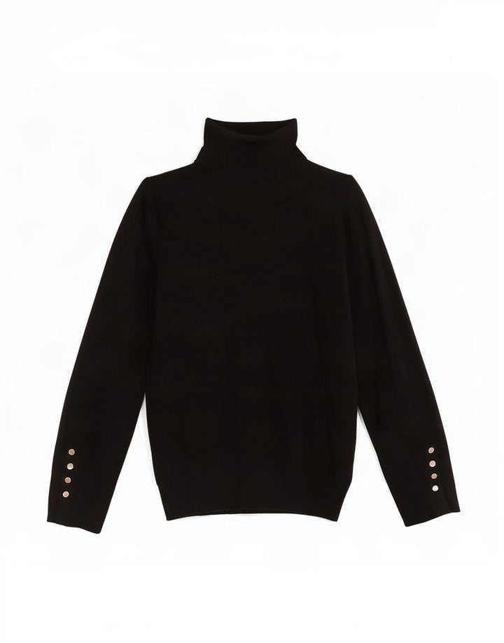 Maglione maglione collo alto da donna Zara UK 10 piccolo nero